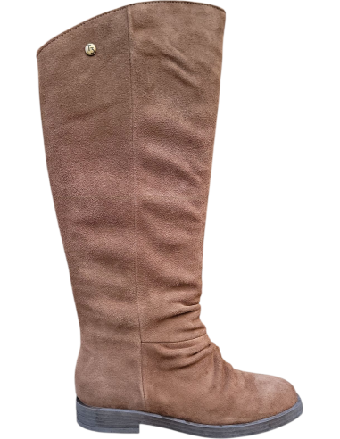 BOTA DE CAÑA ALTA ESTILO MOSQUETERA ARRUGADA