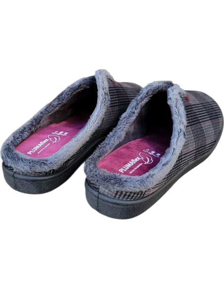 ZAPATILLA DE CASA DESCALZA DE CUADROS PLUMAFLEX