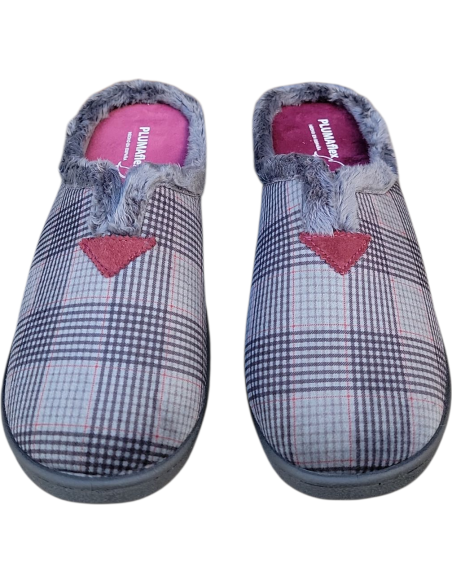 ZAPATILLA DE CASA DESCALZA DE CUADROS PLUMAFLEX
