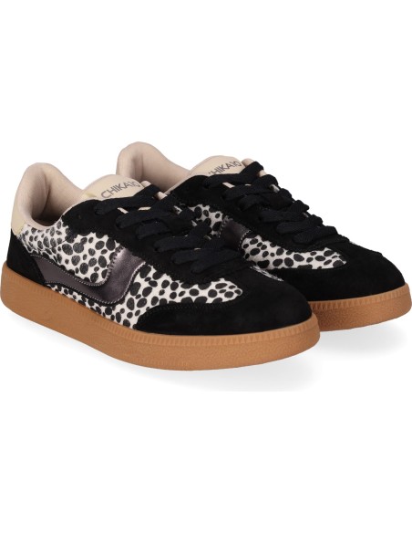 DEPORTIVO PLANO NEGRO PIEL VEGANA