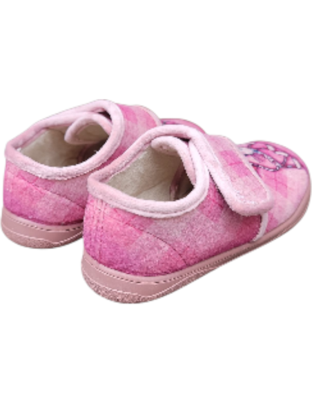 ZAPATILLA DE CASA ROSA PARA NIÑA CON VELCRO