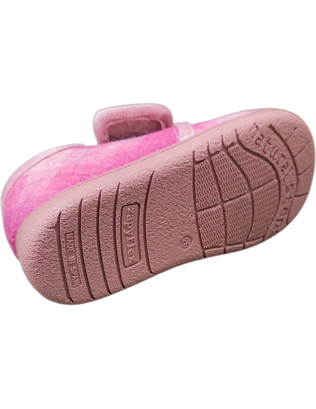 ZAPATILLA DE CASA ROSA PARA NIÑA CON VELCRO