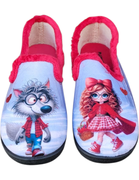 ZAPATILLA DE CASA CERRADA CAPERUCITA Y EL LOBO