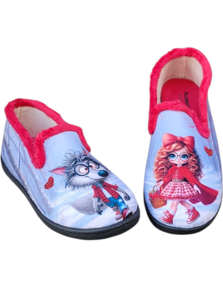 ZAPATILLA DE CASA CERRADA CAPERUCITA Y EL LOBO