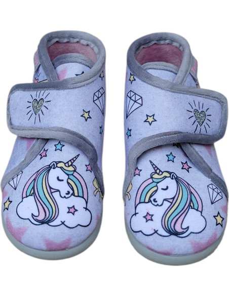 ZAPATILLA DE CASA ABOTINADA CON VELCRO