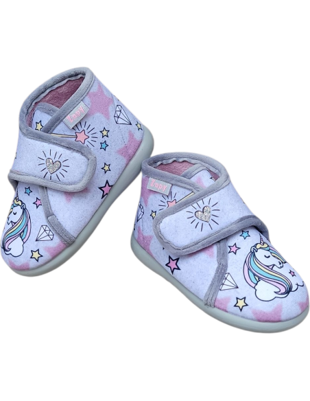 ZAPATILLA DE CASA ABOTINADA CON VELCRO