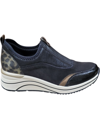 ZAPATO CON CREMALLERA Y CUÑA RIEKER