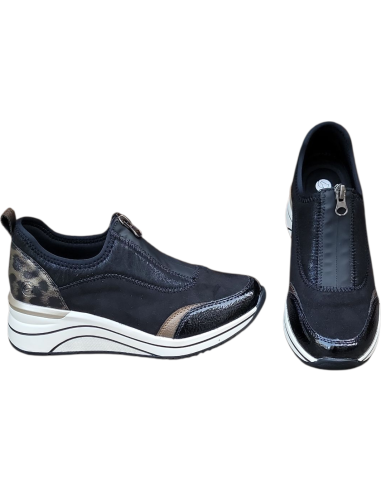 ZAPATO CON CREMALLERA Y CUÑA RIEKER