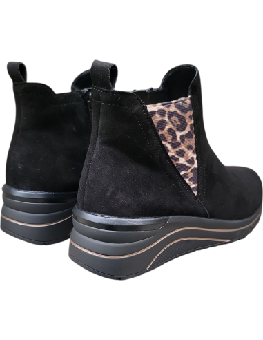BOTIN RIEKER NEGRO ELASTICO ANIMAL PRINT
