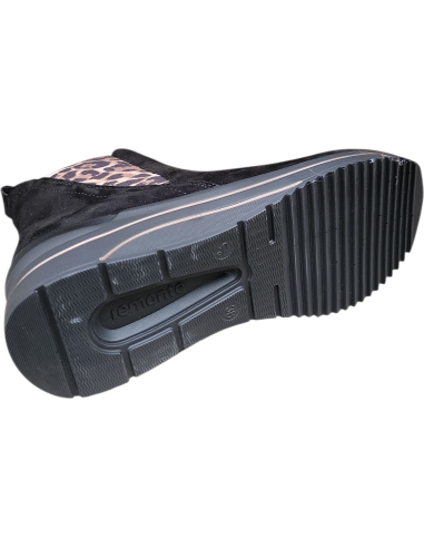 BOTIN RIEKER NEGRO ELASTICO ANIMAL PRINT