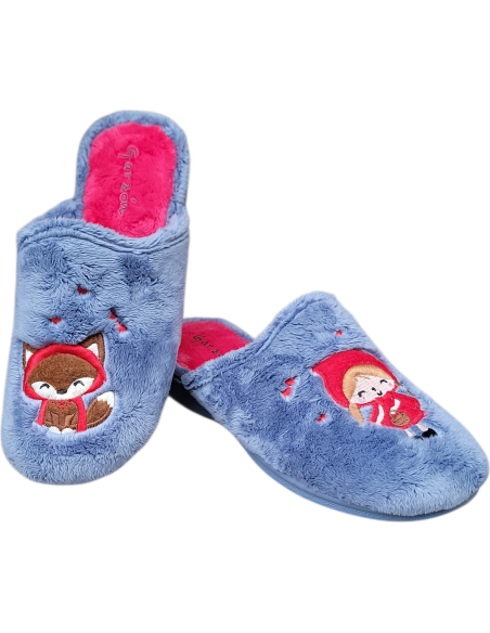 ZAPATILLA DE CASA DESCALZA CAPERUCITA Y EL LOBO