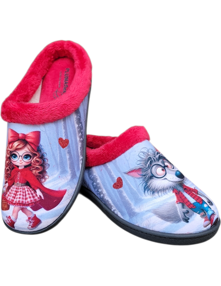 ZAPATILLA DE CASA DESCALZA CAPERUCITA Y EL LOBO