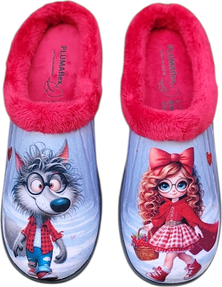 ZAPATILLA DE CASA DESCALZA CAPERUCITA Y EL LOBO