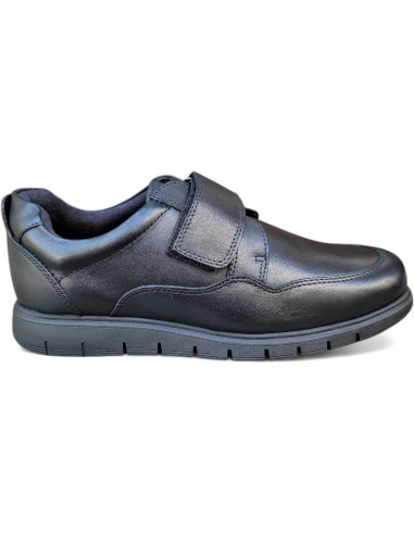 ZAPATO DE PIEL NEGRO CON VELCRO PARA...