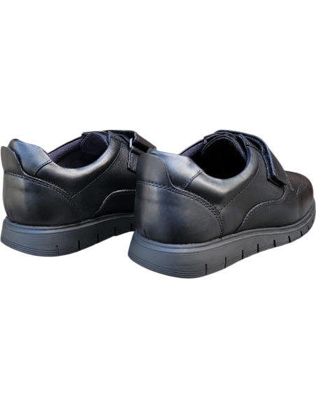 ZAPATO DE PIEL NEGRO CON VELCRO PARA HOMBRE