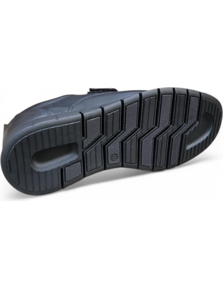 ZAPATO DE PIEL NEGRO CON VELCRO PARA HOMBRE