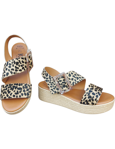 SANDALIA PLATAFORMA KMN LEOPARDO