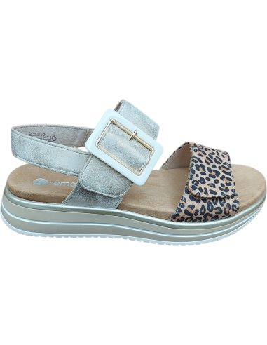 SANDALIA BEIG CON CINTA LEOPARDO REMONTE