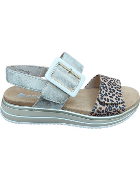 SANDALIA BEIG CON CINTA LEOPARDO REMONTE