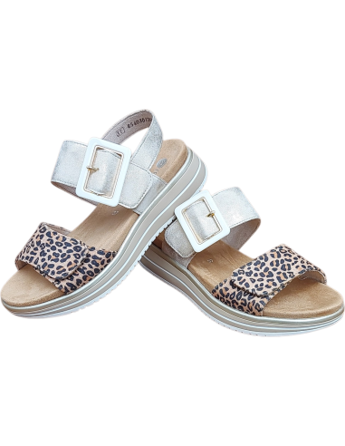 SANDALIA BEIG CON CINTA LEOPARDO REMONTE