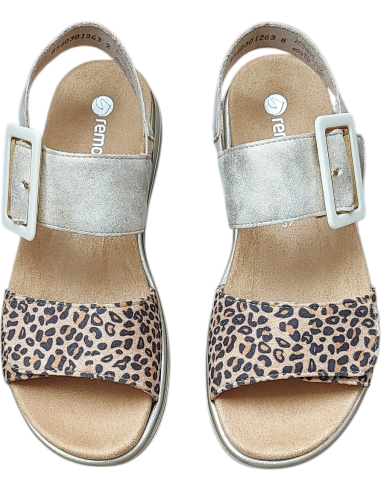 SANDALIA BEIG CON CINTA LEOPARDO REMONTE
