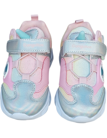 ZAPATILLAS DEPORTIVAS CON LUZ Y UNICORNIO ARCOIRIS