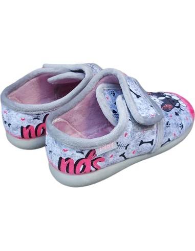 ZAPATILLA DE VELCRO GATITA Y PERRITO
